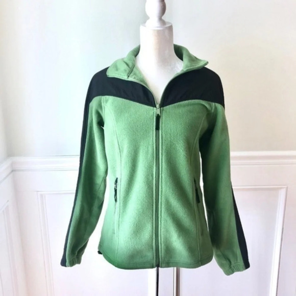 Columbia Jacket Full Zip Fleece Coat Green M - Picture 1 of 4